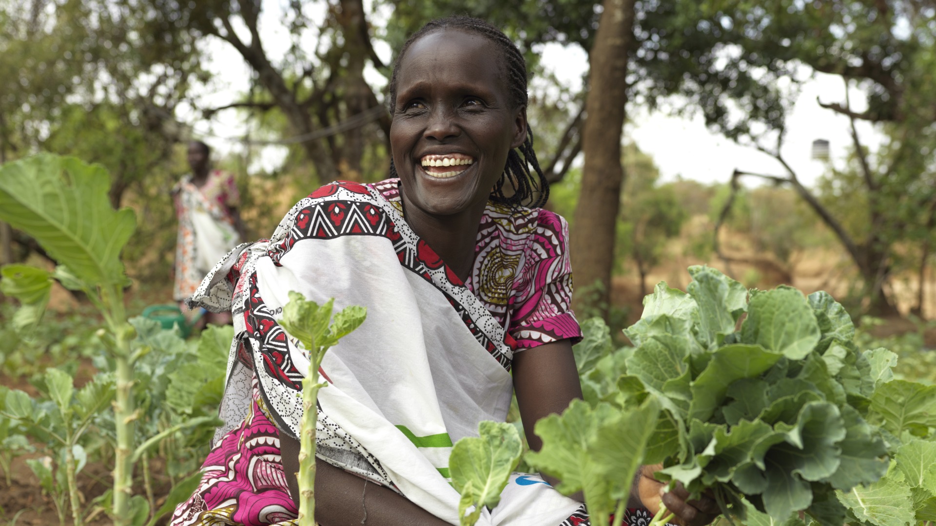 Rosina Chenangat, 38, is the leader of the kitchen garden which is an initiative of the Mother-to-Mother support group in Kapkitony Village in West Pokot, Kenya.