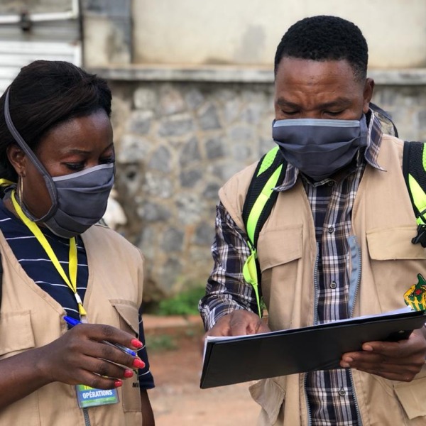 Members of Action Against Hunger's team of contact tracers in Cameroon.