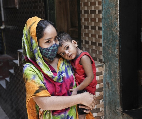 Rosi with her two-year-old son Ayan