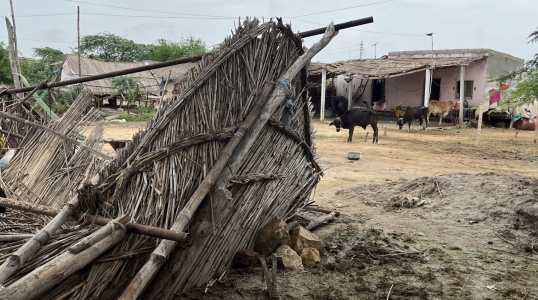 Destruction from the floods in Sindh.